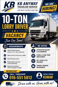 10 Ton lorry driver