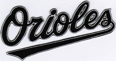 MLB Baltimore Orioles BLACK TL Baseball Patch