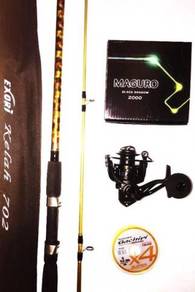 Maguro black shadow 2000 combo kelah rod