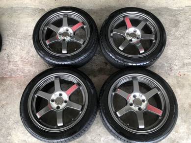 Rim te37SL thailand 16 inch tayar 98% myvi vios ek