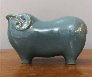 Ceramic sheep statue