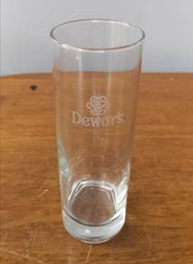 Dewar's whisky glass cup tall