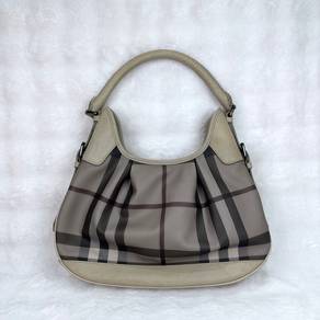 Burberry Smoked Check Brooklyn Hobo Trench Bag