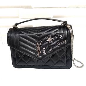SAINT LAURENT Calfskin Y Quilted Monogram Small