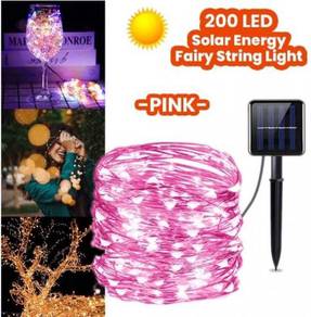 PINK SOLAR LiGHT 200 LED 20M LAMPU GARDEN LAMP