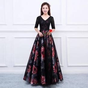 Black prom wedding bridal bridesmaid dress RBP0162