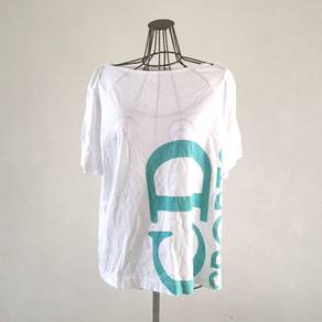 Christian Dior sports spell out off shoulder tee