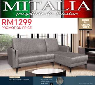 Quality 2.2m Easy Clean Fabric L Shape Sofa