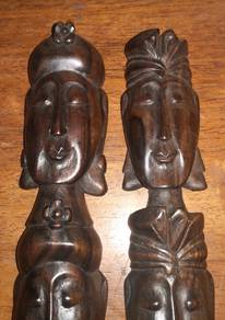 Wooden ornate spoon fork set