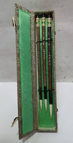 上海书直Chinese Wooden Bi Lang Brushes, Set of 3, with