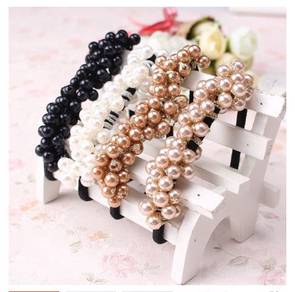 Hairband Faux Pearl Hair Band Rubberband Rubber