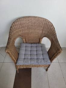 Outdoor available Rattan armchair vintage with cu