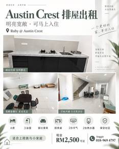Terraced House For Rent in Johor Bahru,JHR