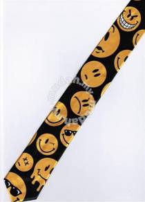 Smiley Happy Emotional Face Korean Slim Neck Tie
