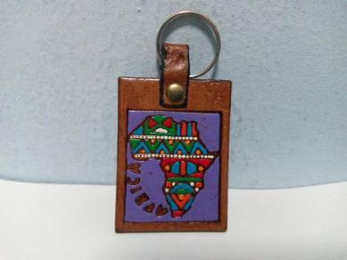 Vintage Leather Key Chain Africa