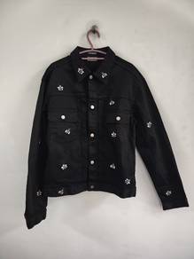 Dior Black Denim Jacket with Bee Embroidery