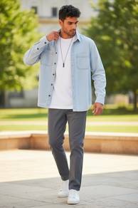 Korean Style Light Blue Shirt | Casual