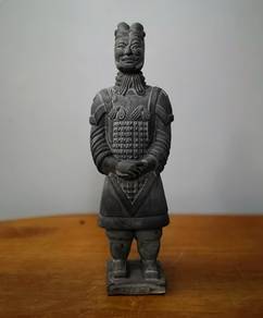 Oriental terracotta warrior figurine