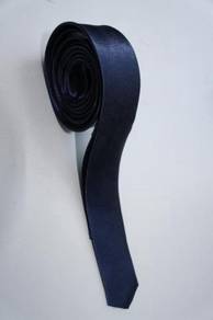 SLIM JT3 Navy Blue Top Quality Solid Neck Tie