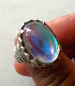 cincin perak batu moonstone