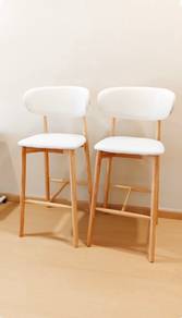 New 2 set of Muji Style High Bar Stools Chairs wit