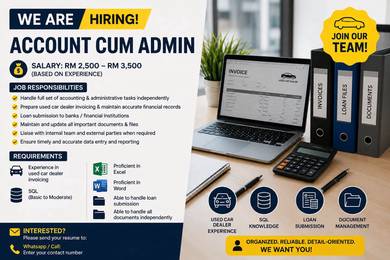 ACCOUNT CUM ADMIN (Used Car Dealership)