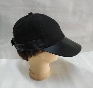 Cowhide Leather abd Fabricl Cap Hat Unisex