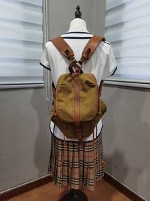 Sazaby japan cotton + leather bag handmade