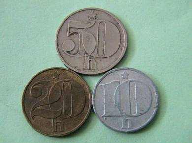 10, 20 & 50 haleru Czechoslovakia
