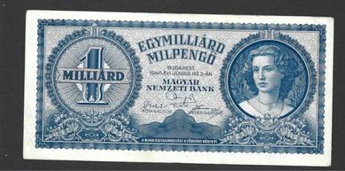 Hungary Egymilliárd MilPengö 15 zeros 1946  xf
