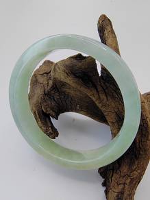 Gelang Giok Jadeite Jed Hijau Muda Ais Burma Asli