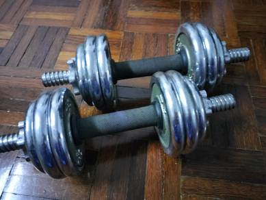 Dumbell chrome 15 kg sepasang