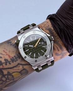 Custom Seiko Mod 46mm No Logo Olive Green AP