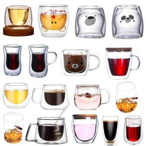 Double Layers Glass Mug Heat Resistant
