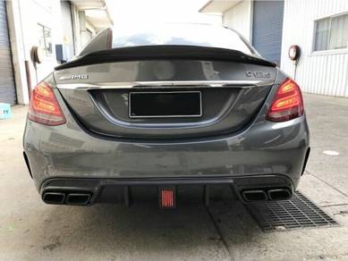 Mercedes W205 AMG C63 Diffuser Led Carbon Lip