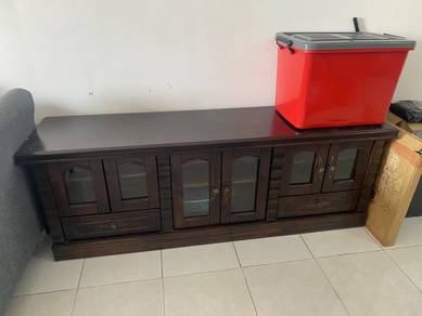 Long Solid Wood TV Cabinet