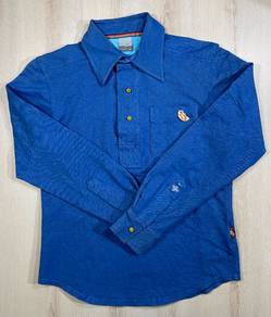 Nike Retro L/Sleeve Blue Collar Tee #AZ Used