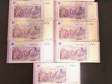 Malaysia Complete set RM100 AA,ZA,ZB,ZC,ZD,ZE,ZF