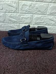 Uk7 Bally Navy Suede Loafers