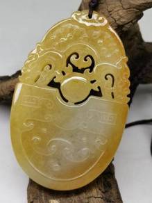 Icy Ice Yellow Burma Jadeite Jade Pendant