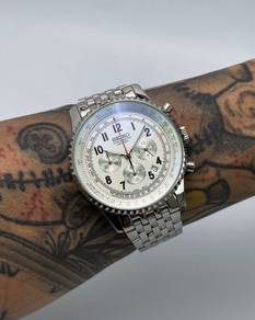 Custom Seiko Mod 47mm White Navitimer Quartz