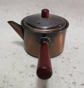 Vintage Japanese Copper Tea pot Wood Handle Sencha