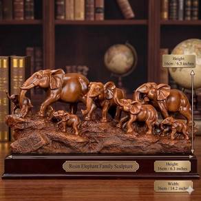 Resin Elephant Group Statue