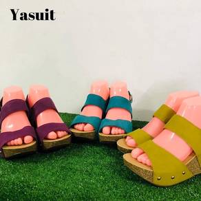 Yasuit Wedges High Pump Shoe Kasut Faux Leather