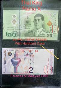 Thai  Baht20 & Malaysia RM2 with Matching Serial