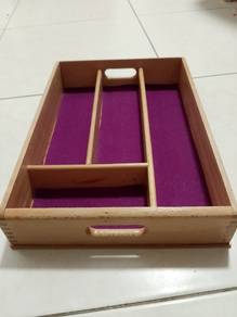 wooden tray/ cutlery