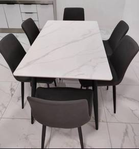 Marble Dinning table with 6 chairs