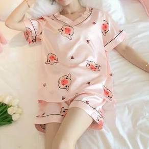 Cute pink silk pajamas