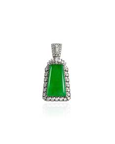 750 WHITE GOLD DIAMOND & JADE Pendant (EC00130WGP)