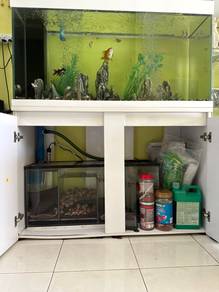 Huge aquarium with complete filter set